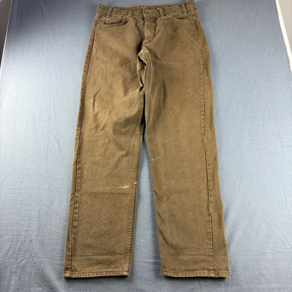 Vintage USA Levis 565 Jeans Men's 34x34 Brown Orange Tab Loose Fit Wide Leg 90s